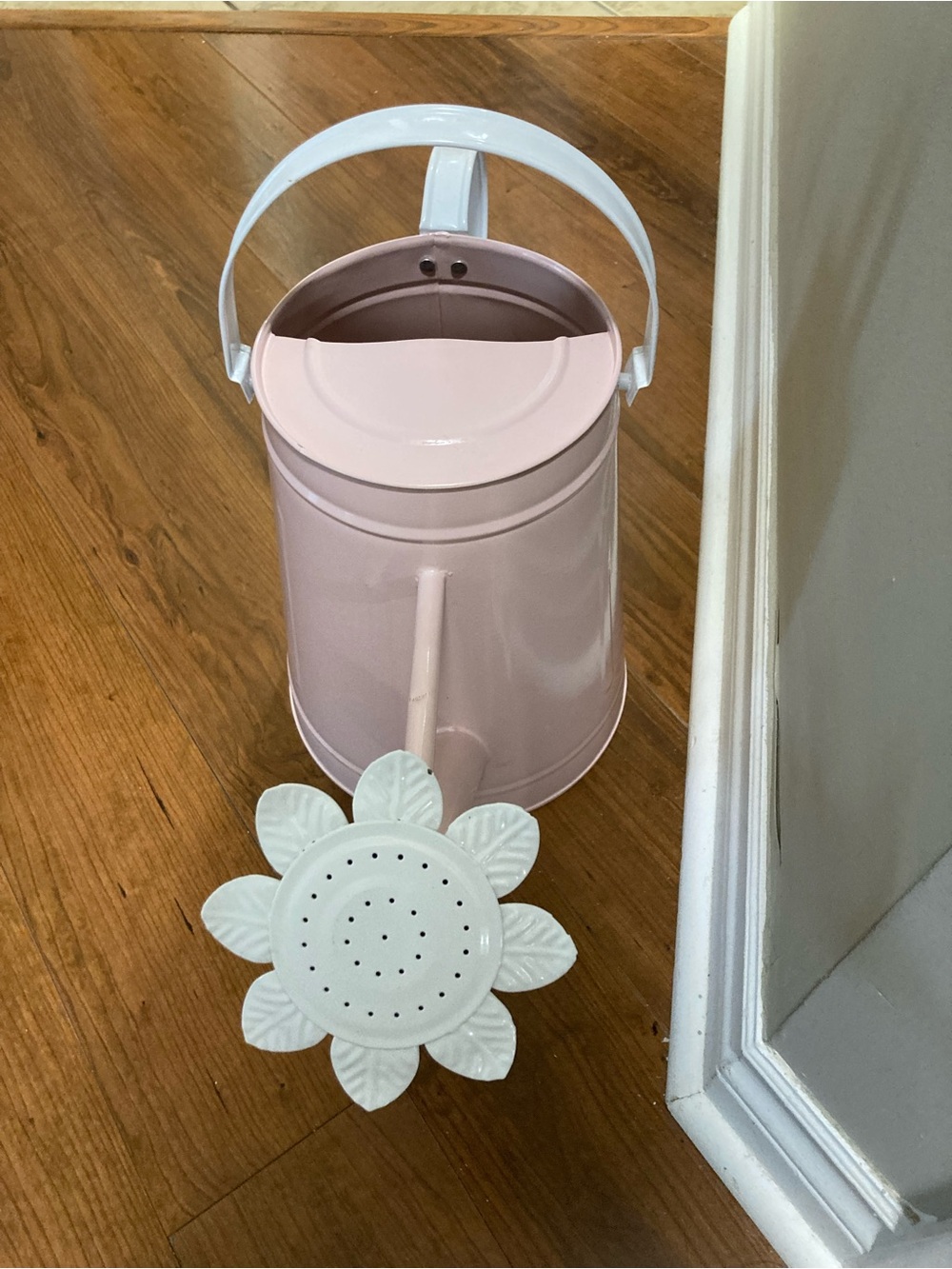 Pink Metal Watering Can with White Handle - Home - Picture 2 of 2
